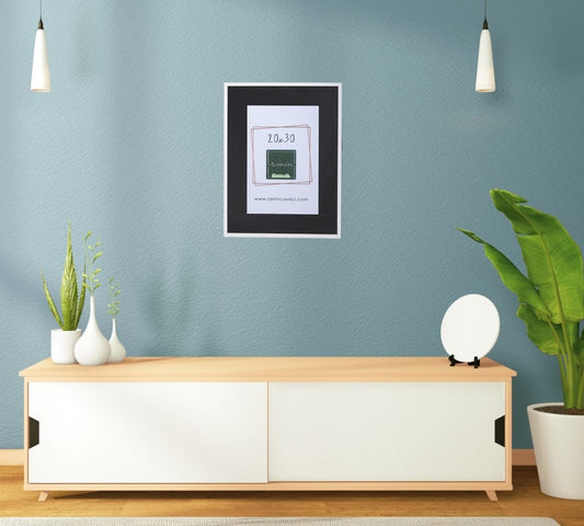 cornice da muro bianca 30x40 passepartout nero 20x30