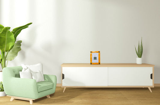 cornice portaritratto in legno da tavolo 10x15 gialla blu