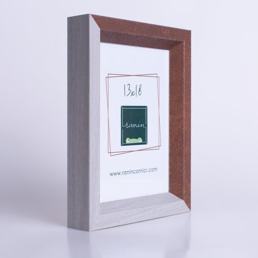 cornice portaritratto in legno da tavolo 13x18 grigia e marrone due colori
