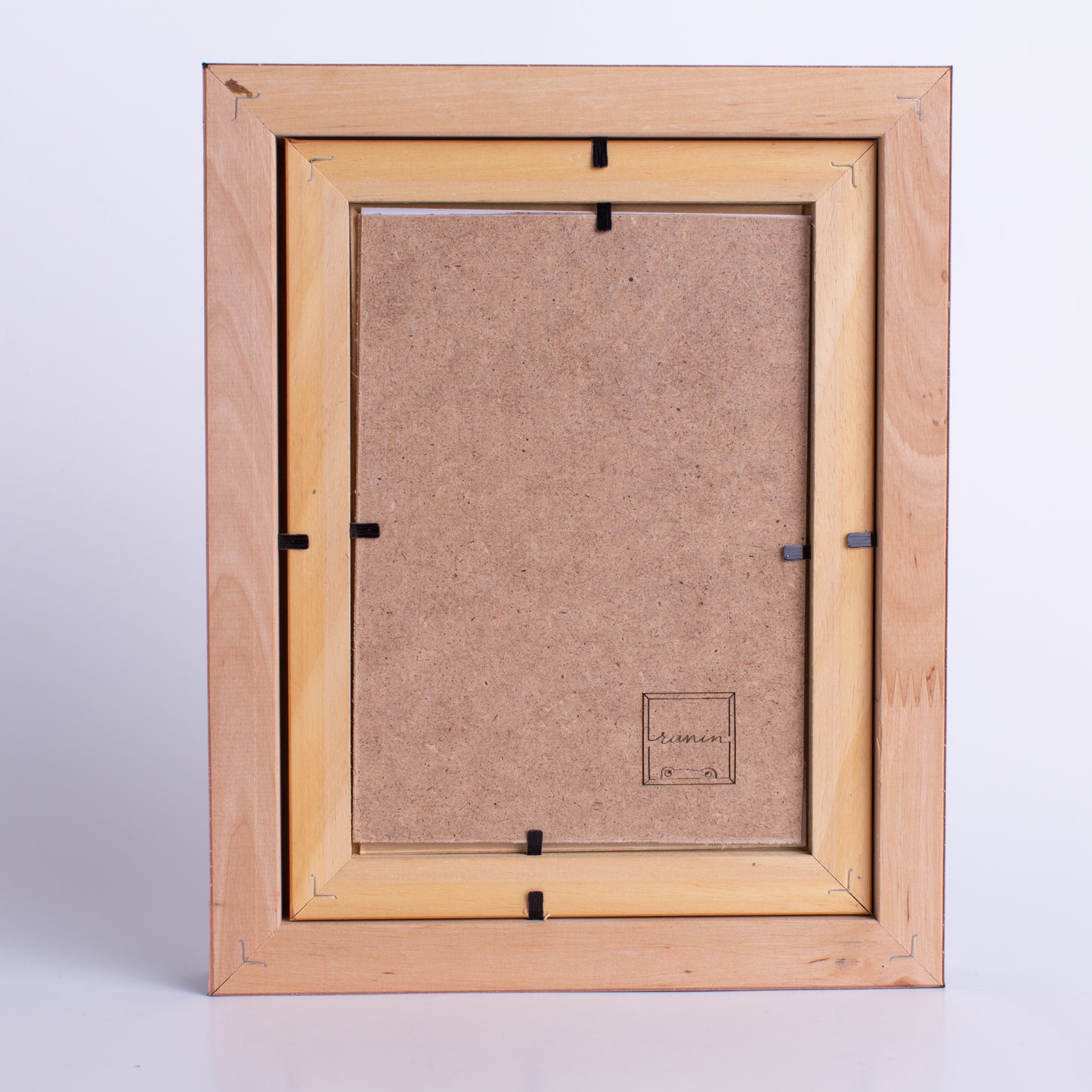 cornice portaritratto in legno da tavolo 13x18 nera e baige passepartout in legno