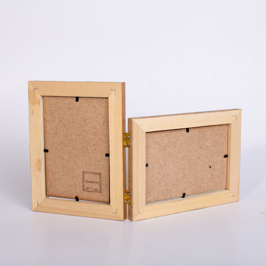 cornice portaritratto in legno da tavolo 10x15 doppia verticale orizzontale a libro beige marrone