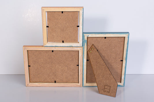 Cornice in Legno tripla 13x18, 10x15, 10x10 da tavolo bicolore