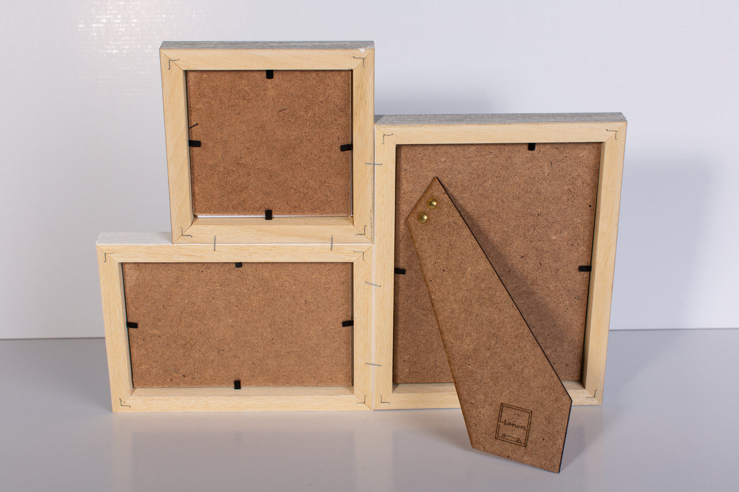 Cornice in Legno tripla 13x18, 10x15, 10x10 da tavolo bicolore