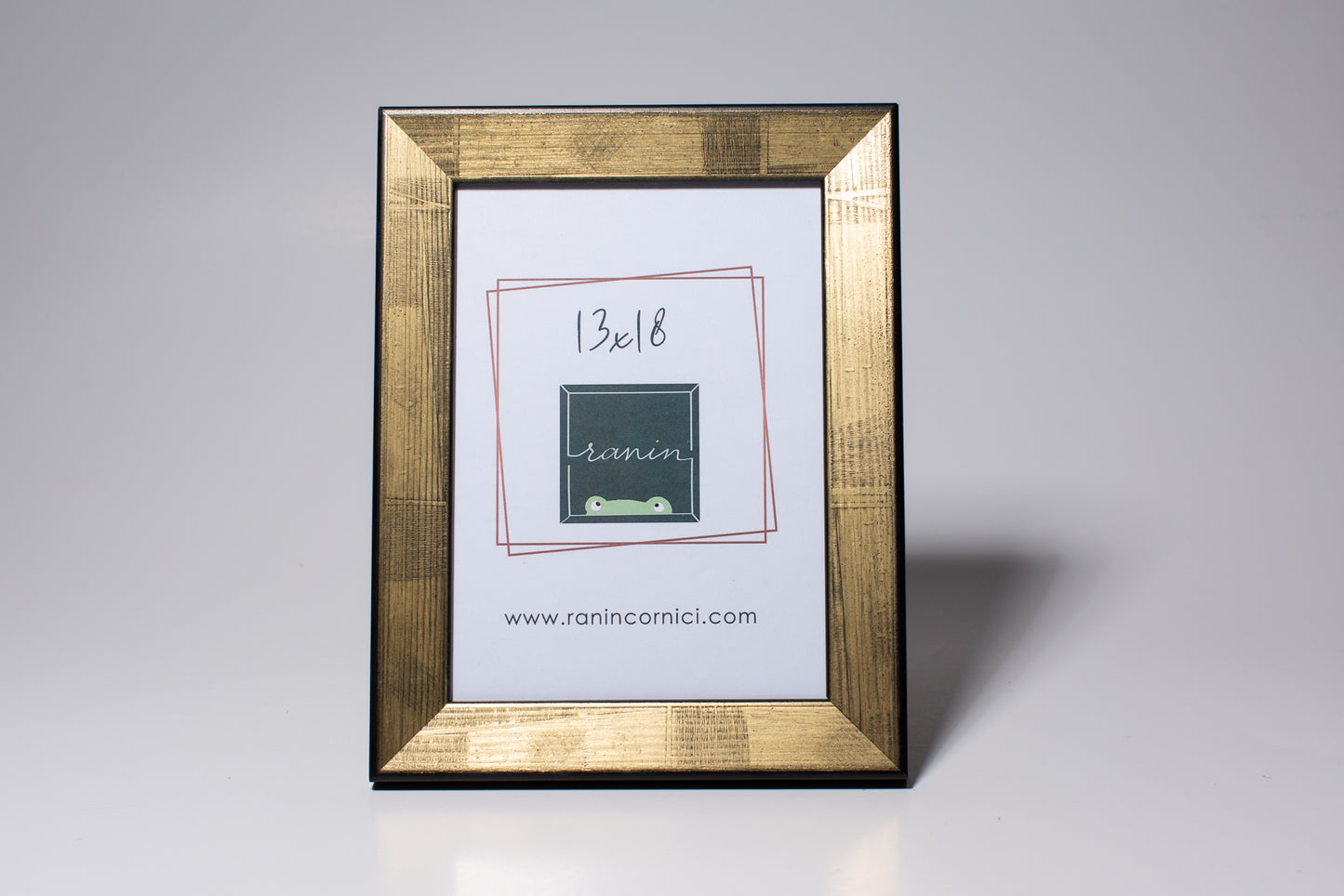 cornice portaritratto in legno da tavolo 13x18 nero e oro