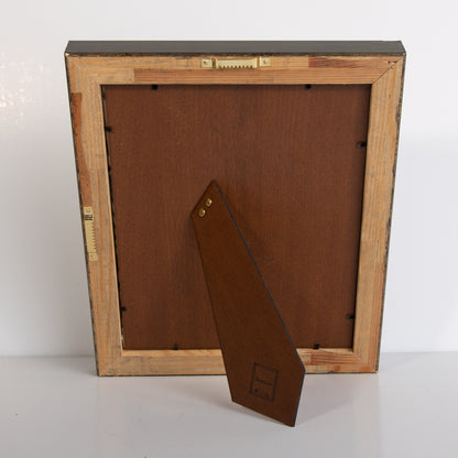 Cornice in legno oro 13x18 con passepartout in tessuto - Ranin Cornici