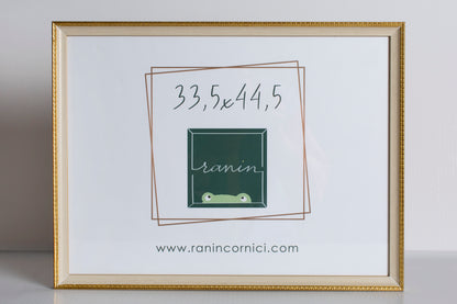 Cornice in Legno per Diploma di Laurea 33,5x44,5cm — Oro e Bianco