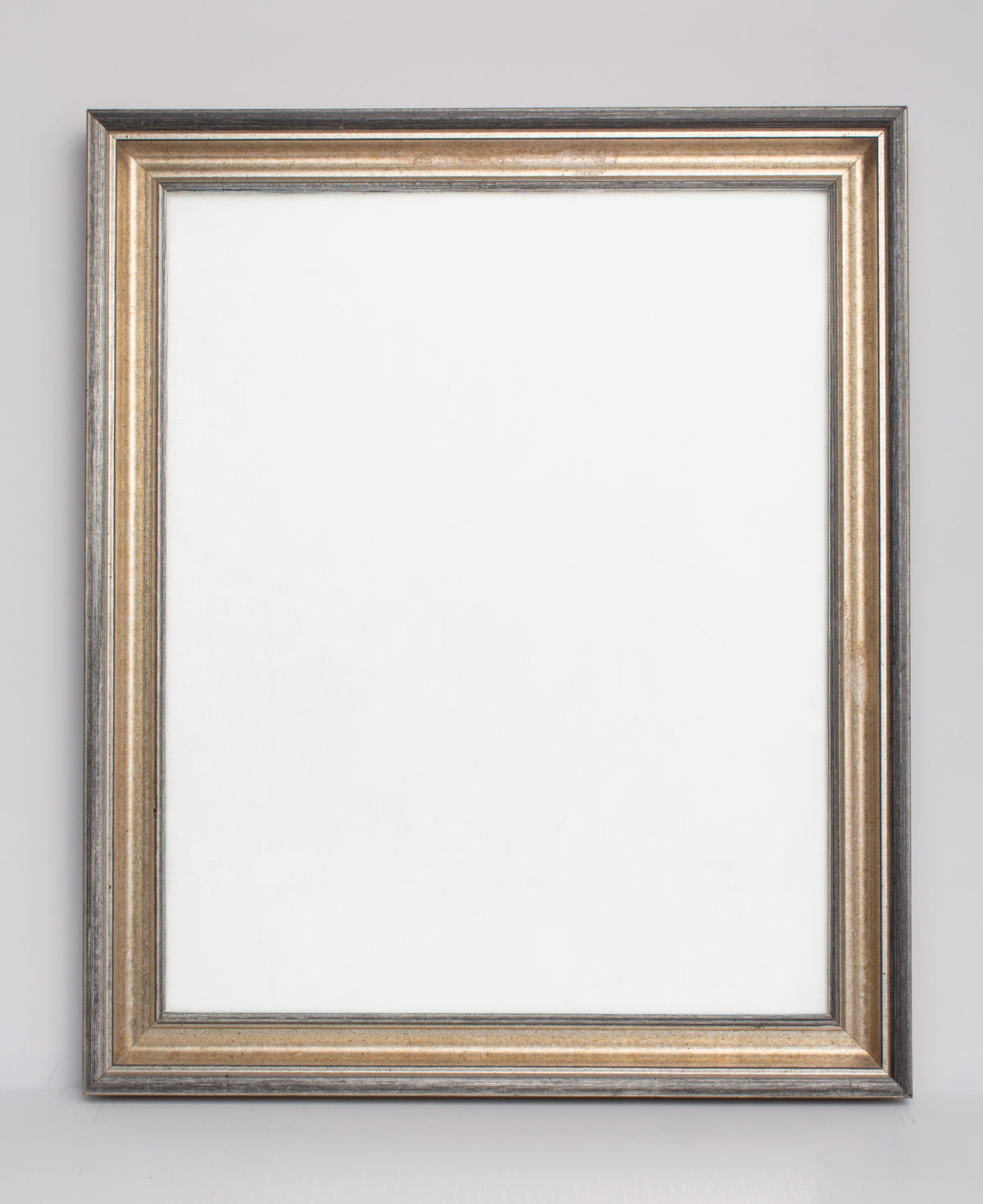 Specchio in legno 49,5x59,5 argento e oro anticato, vista frontale