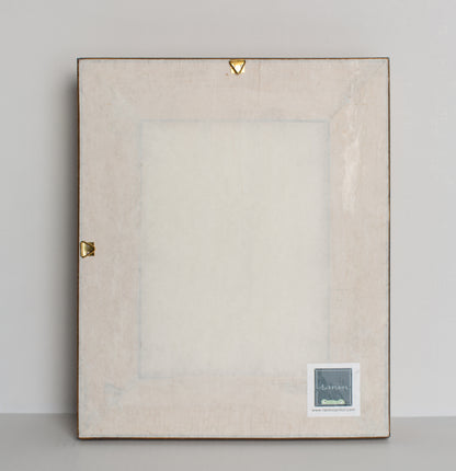 Retro dello specchio 23x28 con attaccaglie ed etichetta Ranin