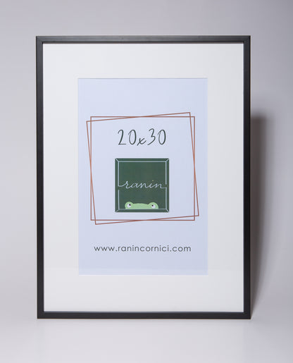 Cornice da parete 30x40 nera con passepartout - Ranin Cornici