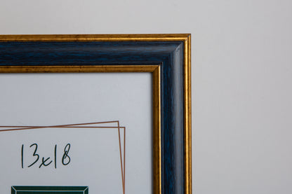Cornice in legno 13x18 oro e blu - Ranin Cornici