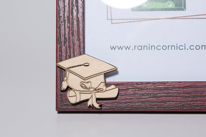 cornice portaritratto in legno da tavolo 13x18 rossa laurea