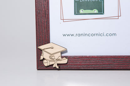 cornice portaritratto in legno da tavolo 15x20 rossa laurea