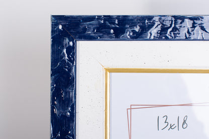Cornice in legno blu 13x18 con passepartout - Ranin Cornici