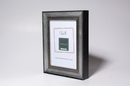cornice portaritratto in legno da tavolo 13x18 nero e argento