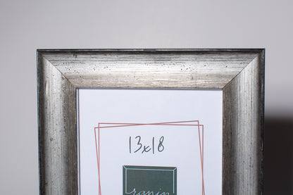 cornice portaritratto in legno da tavolo 13x18 nero e argento