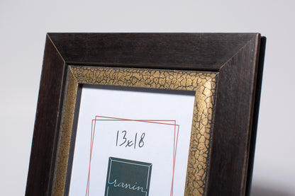 cornice portaritratto in legno da tavolo 13x18 nero e oro